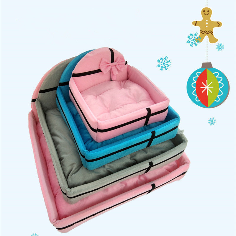 JMT-150730 Cozy Nest for Small and Medium Dogs - Soft Cloth Bed in Pink, Gray, and Blue