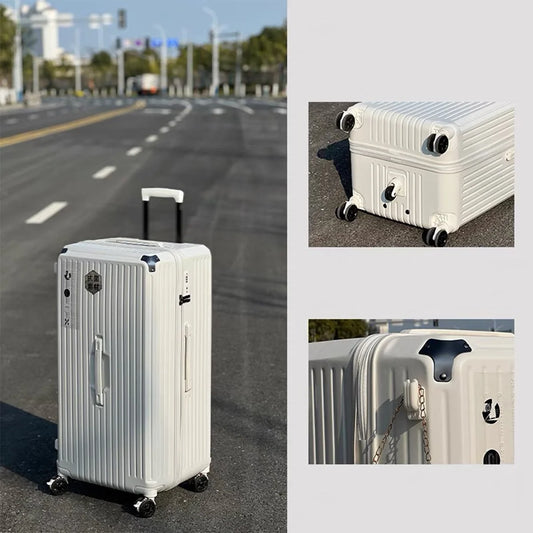 JMT-151306 White Carry-On Suitcase Luggage Trolley Bag with Smooth Rolling Wheels