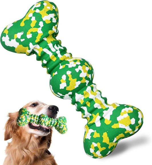 JMT-151562 Durable Natural Rubber Chew Toy for Medium to Large Dogs, Aggressive Chewers, Unique Camouflage Design