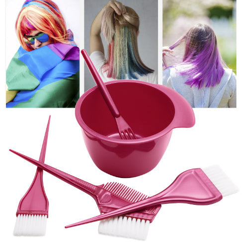 JMT-151562 Three-Piece Hair Dye Application Kit with Brush, Bowl, and Hairpin - Black