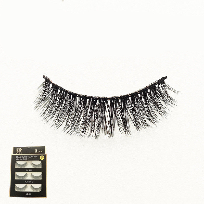 JMT-151690 3 Pairs of 3D Chemical Fiber Fake Eyelashes for Stunning Lashes