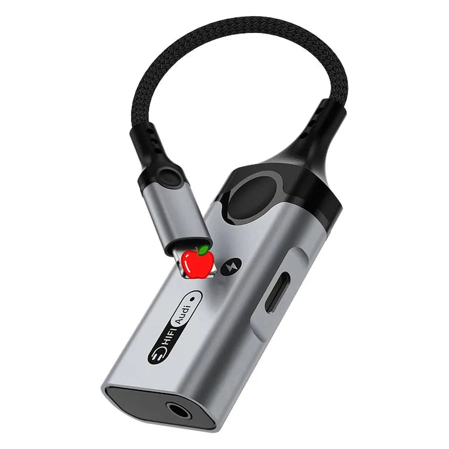 JMT-152394 Dual 8pin 3.5mm AUX Headset Adapter for iPhone and iPad