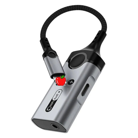 JMT-152394 Dual 8pin 3.5mm AUX Headset Adapter for iPhone and iPad