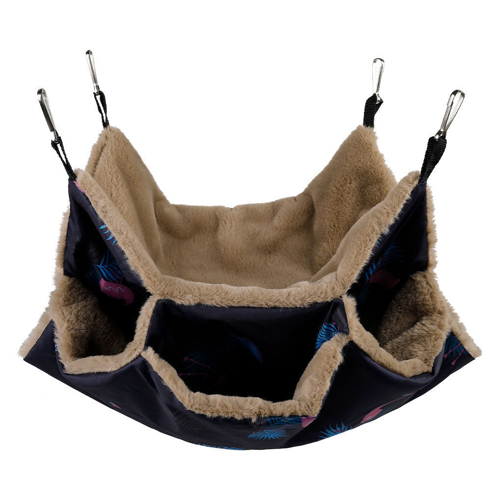 JMT-152586 Cozy Hanging Bed & Tunnel for Small Animals - Ideal for Guinea Pigs, Rats, Squirrels, and Ferrets - 34x34cm Pet Cage Hammock