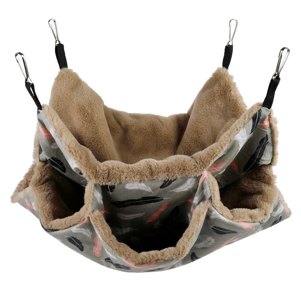 JMT-152586 Cozy Hanging Bed & Tunnel for Small Animals - Ideal for Guinea Pigs, Rats, Squirrels, and Ferrets - 34x34cm Pet Cage Hammock