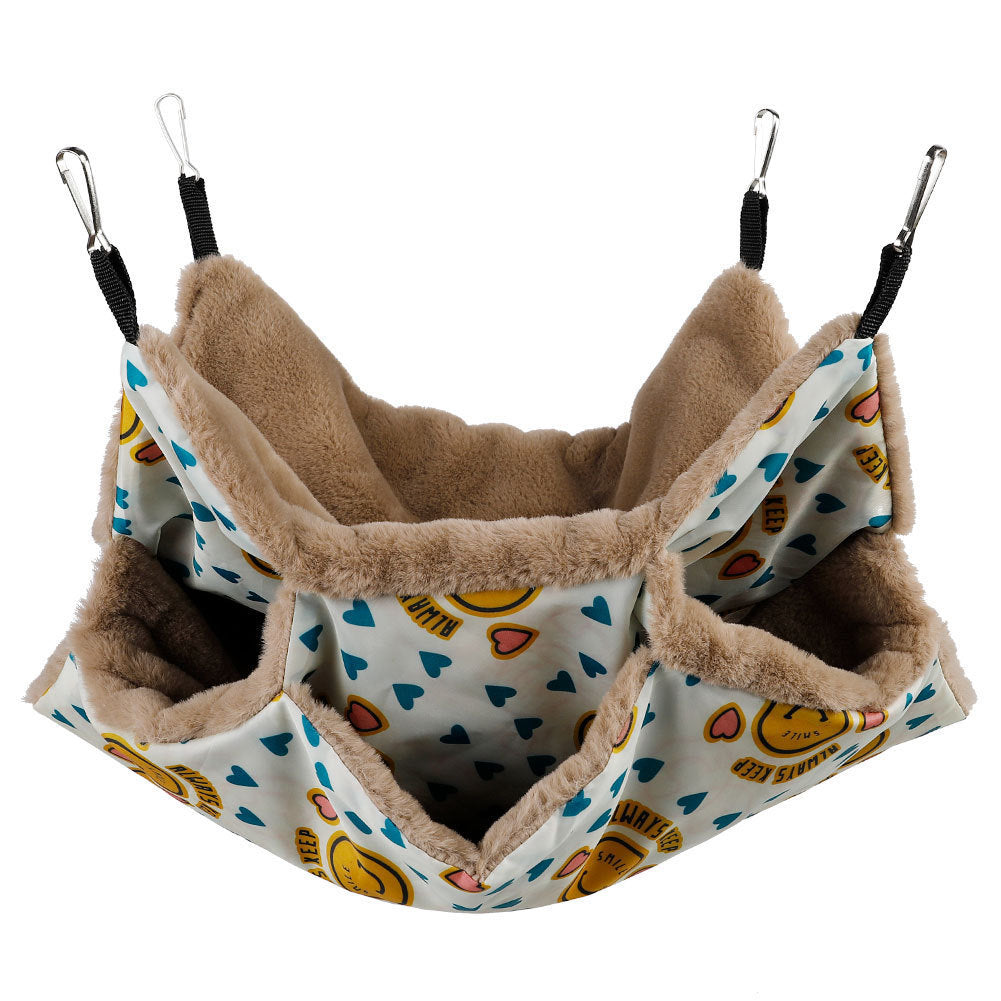 JMT-152586 Cozy Hanging Bed & Tunnel for Small Animals - Ideal for Guinea Pigs, Rats, Squirrels, and Ferrets - 34x34cm Pet Cage Hammock