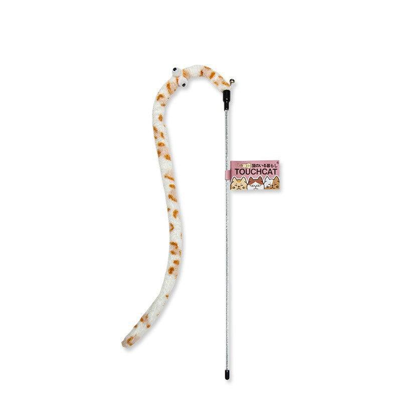 JMT-152714 Interactive Feather Cat Dangler Toy - Bite Resistant Stick for Engaging Playtime