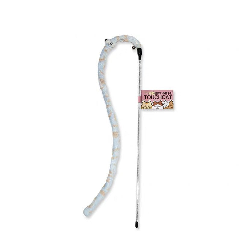 JMT-152714 Interactive Feather Cat Dangler Toy - Bite Resistant Stick for Engaging Playtime