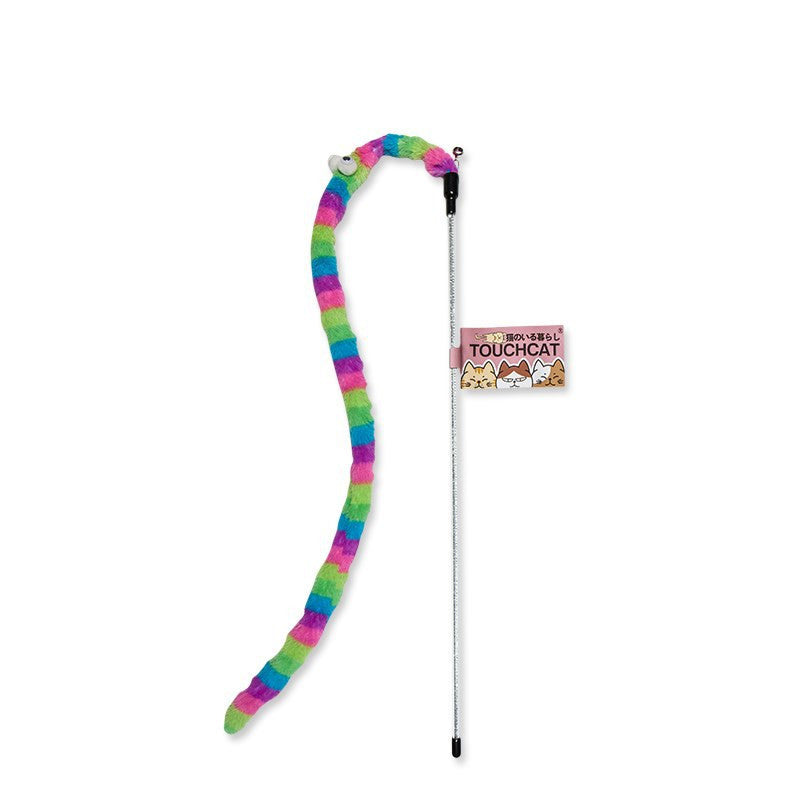 JMT-152714 Interactive Feather Cat Dangler Toy - Bite Resistant Stick for Engaging Playtime