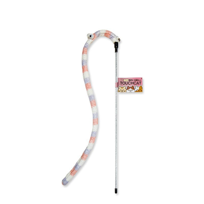 JMT-152714 Interactive Feather Cat Dangler Toy - Bite Resistant Stick for Engaging Playtime