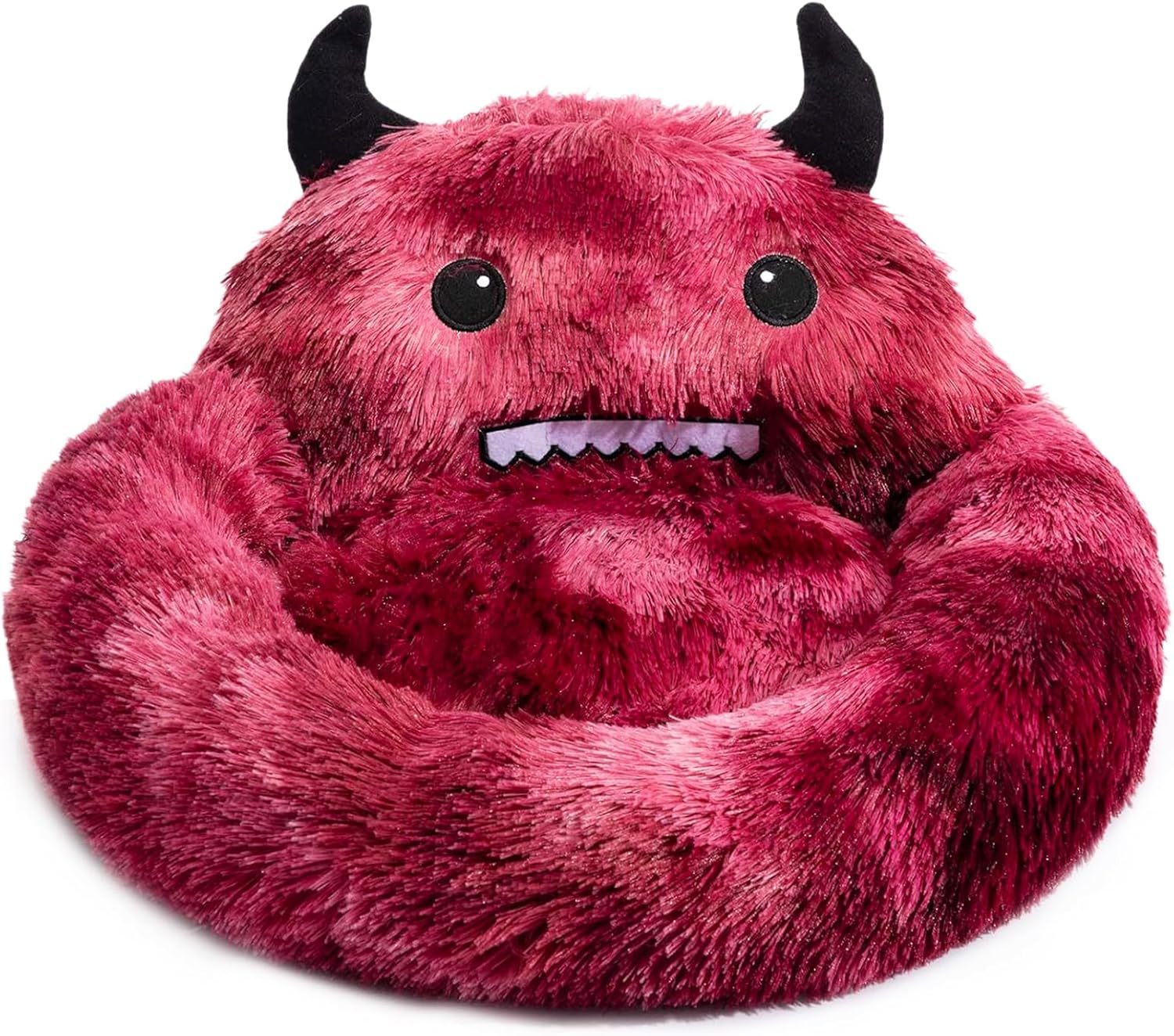 JMT-153034 Cozy Self-Warming Round Faux Fur Donut Pet Bed for Cats and Dogs