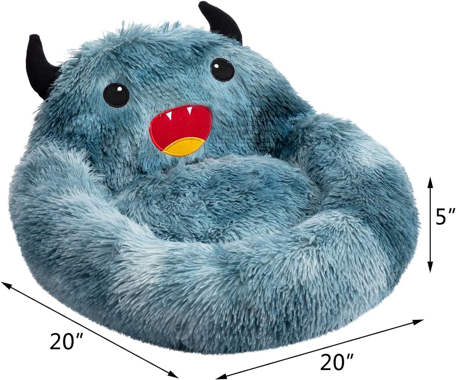 JMT-153034 Cozy Self-Warming Round Faux Fur Donut Pet Bed for Cats and Dogs