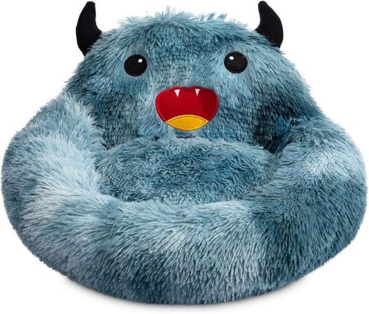 JMT-153034 Cozy Self-Warming Round Faux Fur Donut Pet Bed for Cats and Dogs
