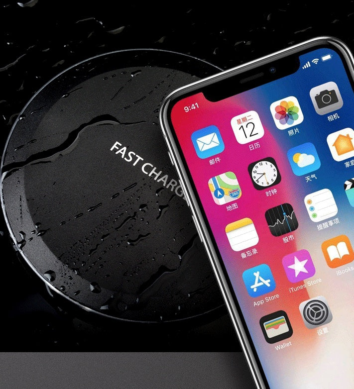 JMT-153418 Ultra-Thin Wireless Charger, 5W/10W Fast Charging, USB Interface, Black & White Options