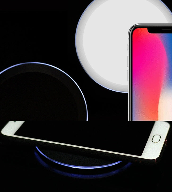 JMT-153418 Ultra-Thin Wireless Charger, 5W/10W Fast Charging, USB Interface, Black & White Options