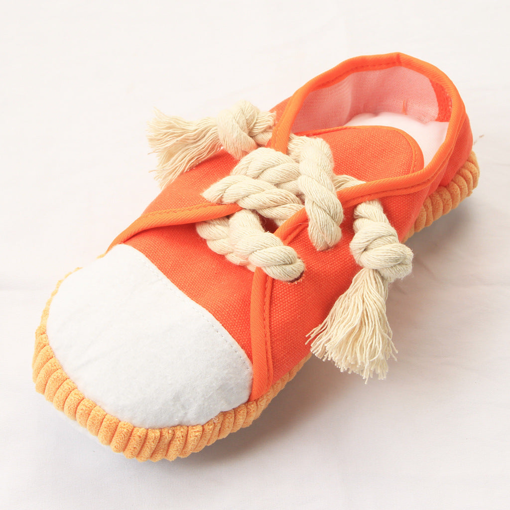 JMT-153866 Pet Simulation Sounding Toy - Colorful Cloth Canvas Shoes
