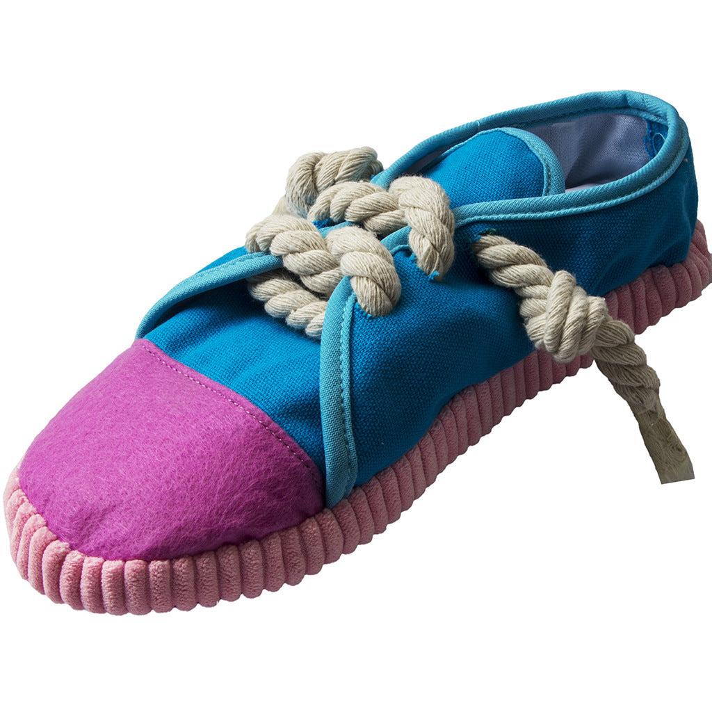 JMT-153866 Pet Simulation Sounding Toy - Colorful Cloth Canvas Shoes