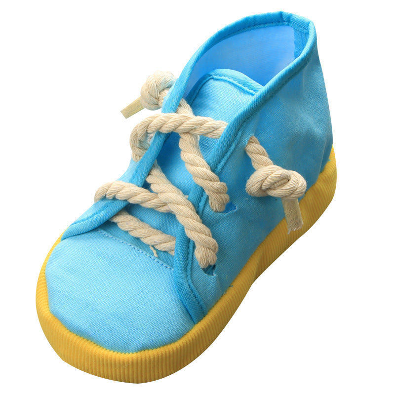 JMT-153866 Pet Simulation Sounding Toy - Colorful Cloth Canvas Shoes