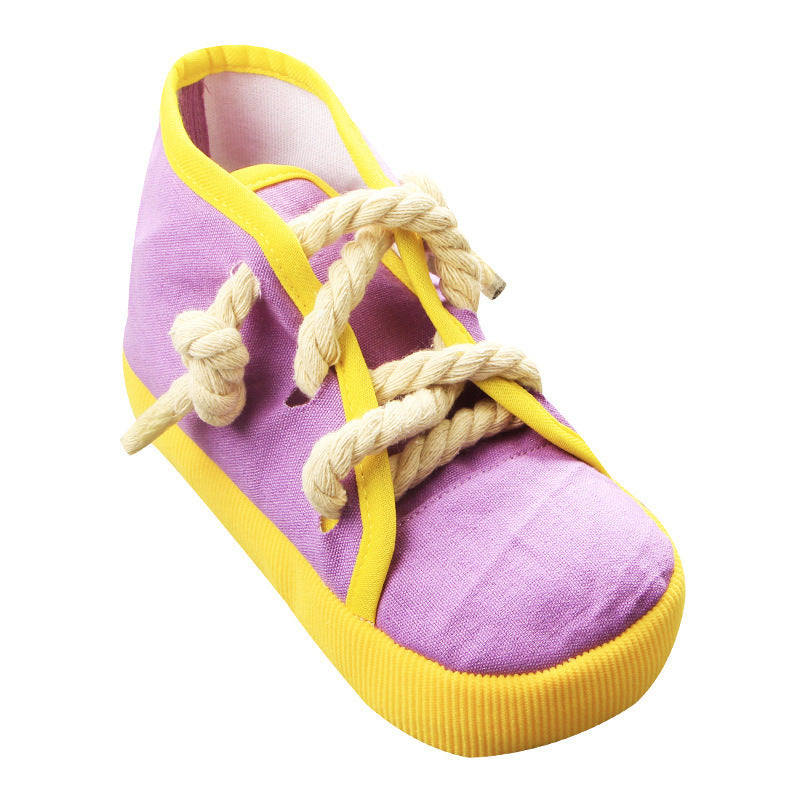 JMT-153866 Pet Simulation Sounding Toy - Colorful Cloth Canvas Shoes