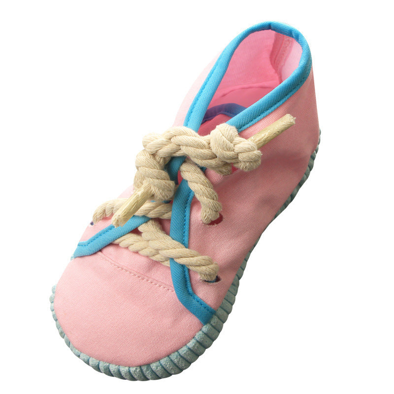 JMT-153866 Pet Simulation Sounding Toy - Colorful Cloth Canvas Shoes