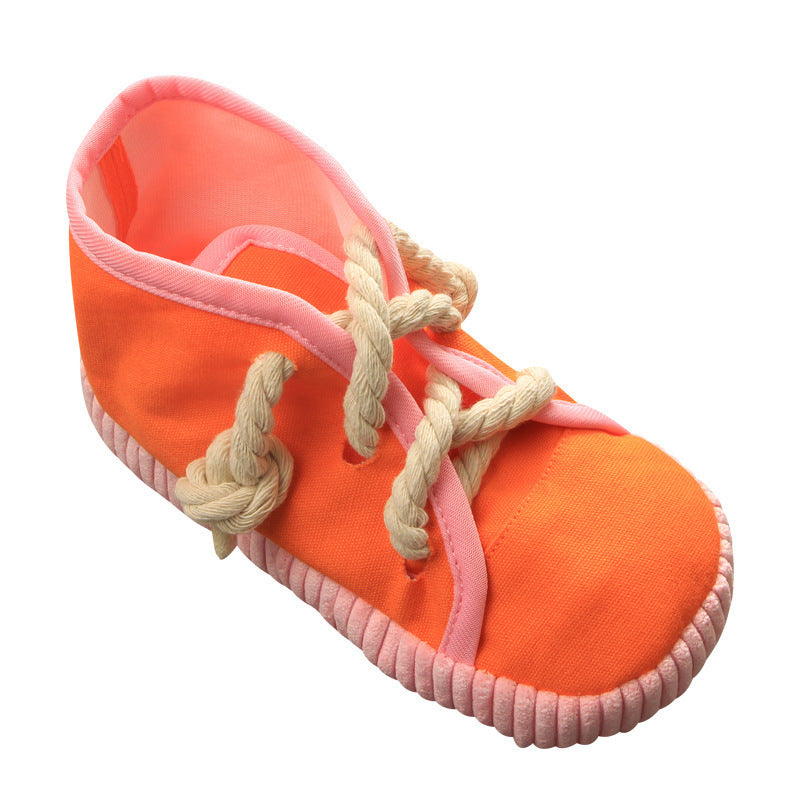 JMT-153866 Pet Simulation Sounding Toy - Colorful Cloth Canvas Shoes