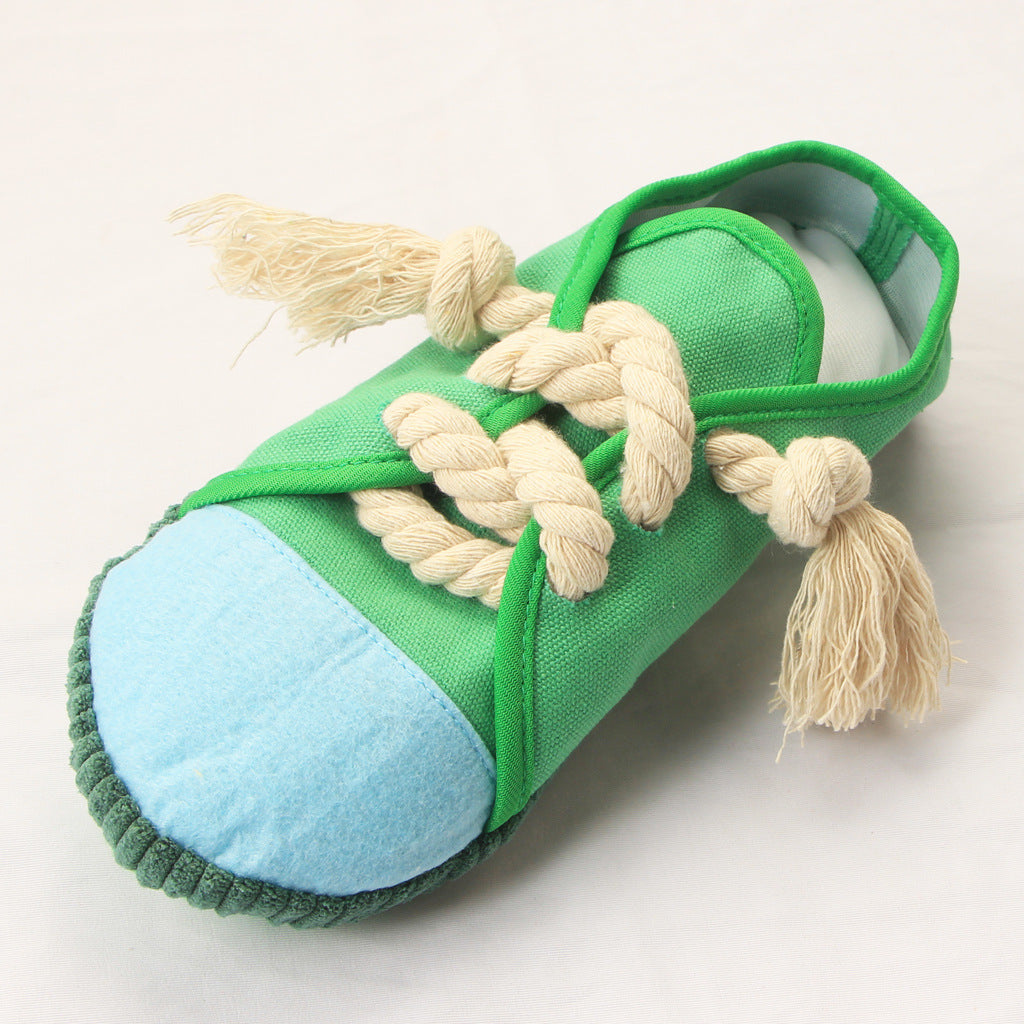 JMT-153866 Pet Simulation Sounding Toy - Colorful Cloth Canvas Shoes