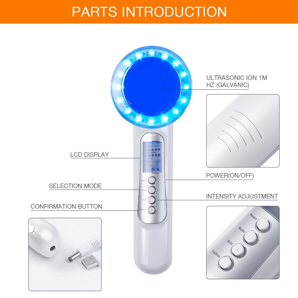 JMT-154122 Negative Ion Beauty Device with RGB Phototherapy and Ultrasound Technology for Skin Rejuvenation and Nourishment