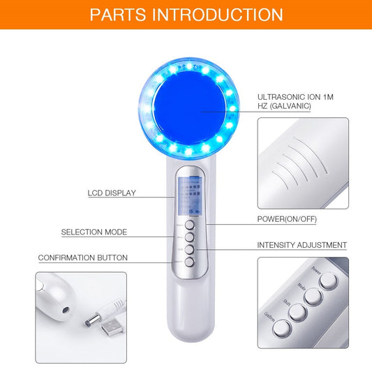 JMT-154122 Negative Ion Beauty Device with RGB Phototherapy and Ultrasound Technology for Skin Rejuvenation and Nourishment