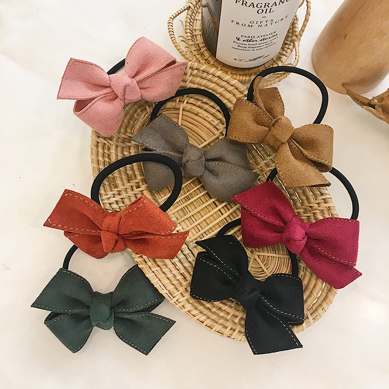 JMT-154250 Korean Style Handmade Suede Bow Hair Rope in Various Colors