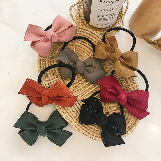 JMT-154250 Korean Style Handmade Suede Bow Hair Rope in Various Colors