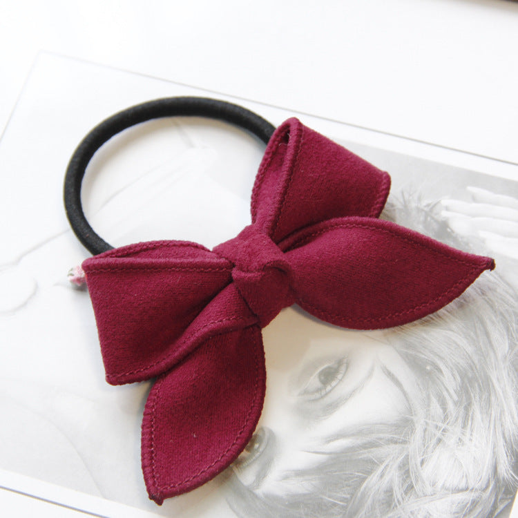 JMT-154250 Korean Style Handmade Suede Bow Hair Rope in Various Colors