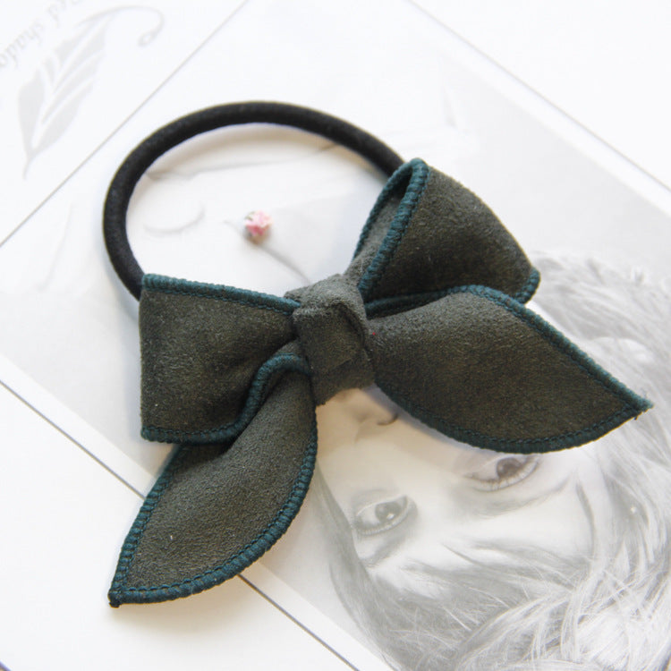 JMT-154250 Korean Style Handmade Suede Bow Hair Rope in Various Colors