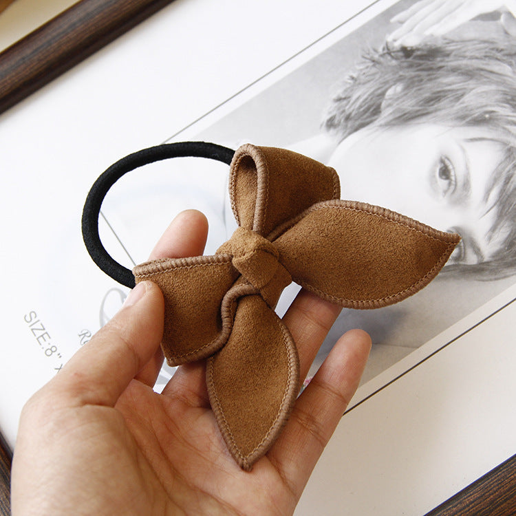 JMT-154250 Korean Style Handmade Suede Bow Hair Rope in Various Colors