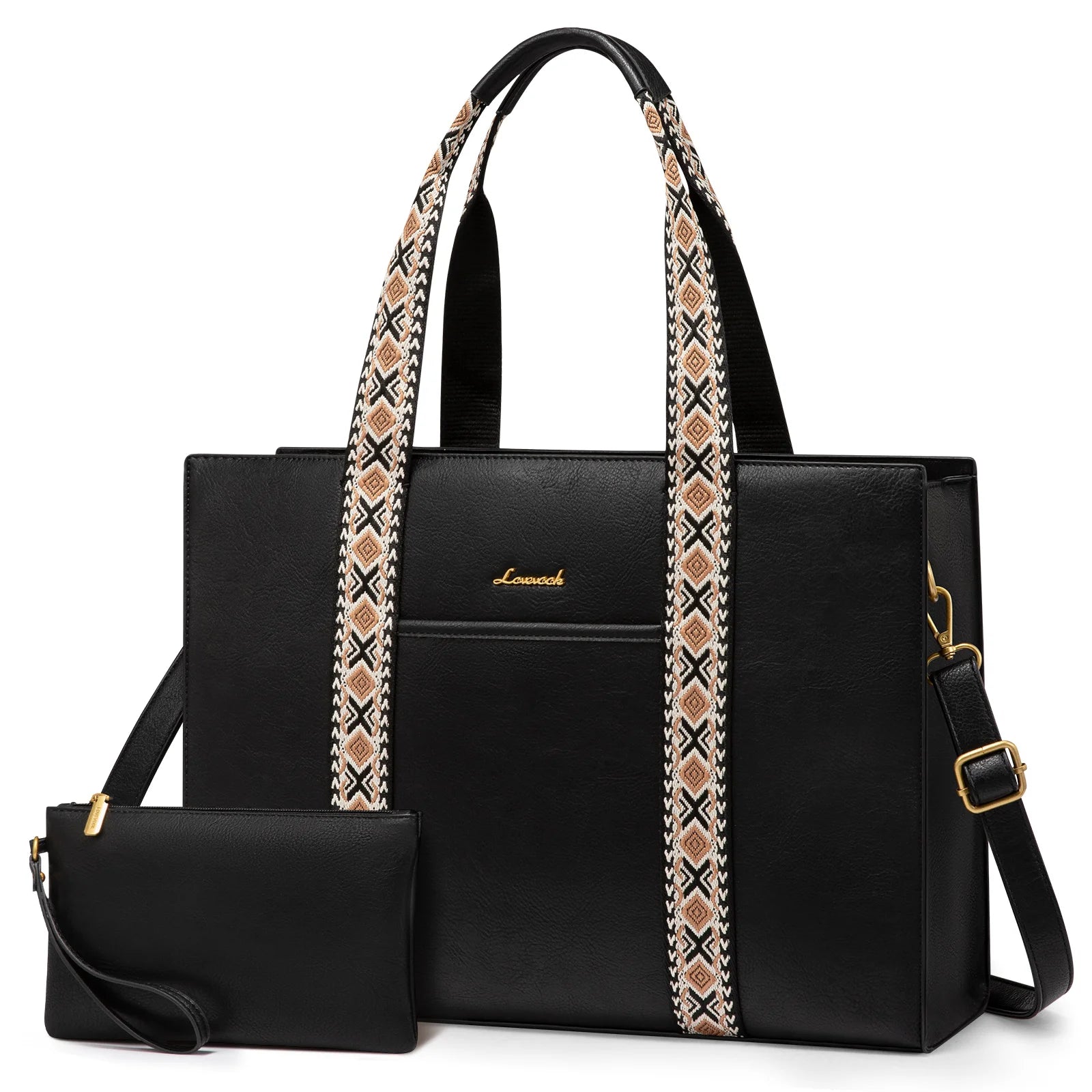 JMT-154698 Trendy Ladies Leather Laptop Tote Bag for 15.6 Inch Laptops - Stylish Work Handbag