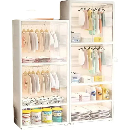 JMT-154826 5-Layer Cartoon Design Foldable Plastic Storage Drawer for Children's Clothes and Toys