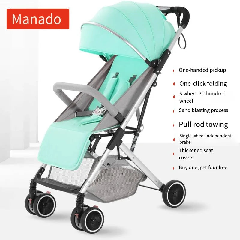 JMT-155018 Aluminium Alloy Frame One-Hand Fold Travel System Stroller with Brake