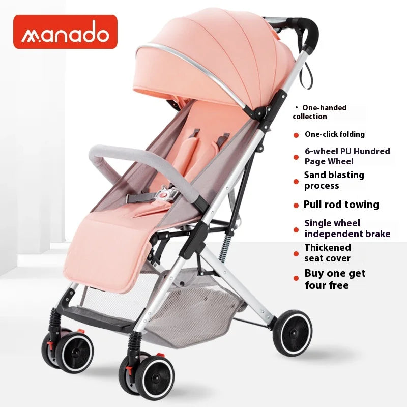 JMT-155018 Aluminium Alloy Frame One-Hand Fold Travel System Stroller with Brake