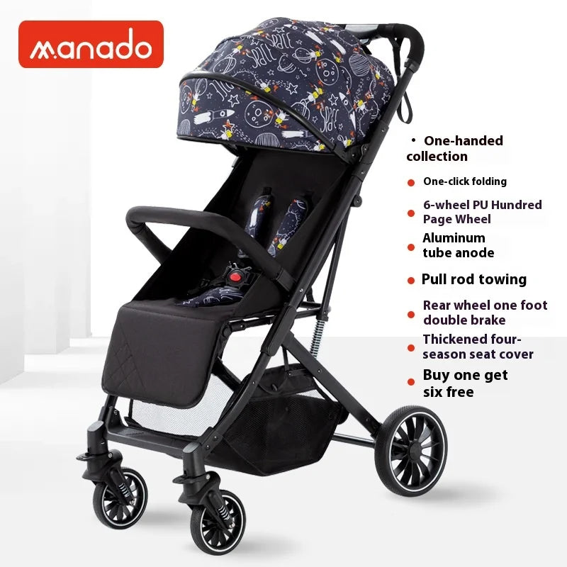 JMT-155018 Aluminium Alloy Frame One-Hand Fold Travel System Stroller with Brake