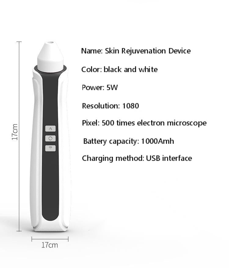 JMT-155274 Black and White Skin Rejuvenation Device with 1080P Visual Blackhead Suction and Air Pump Technology