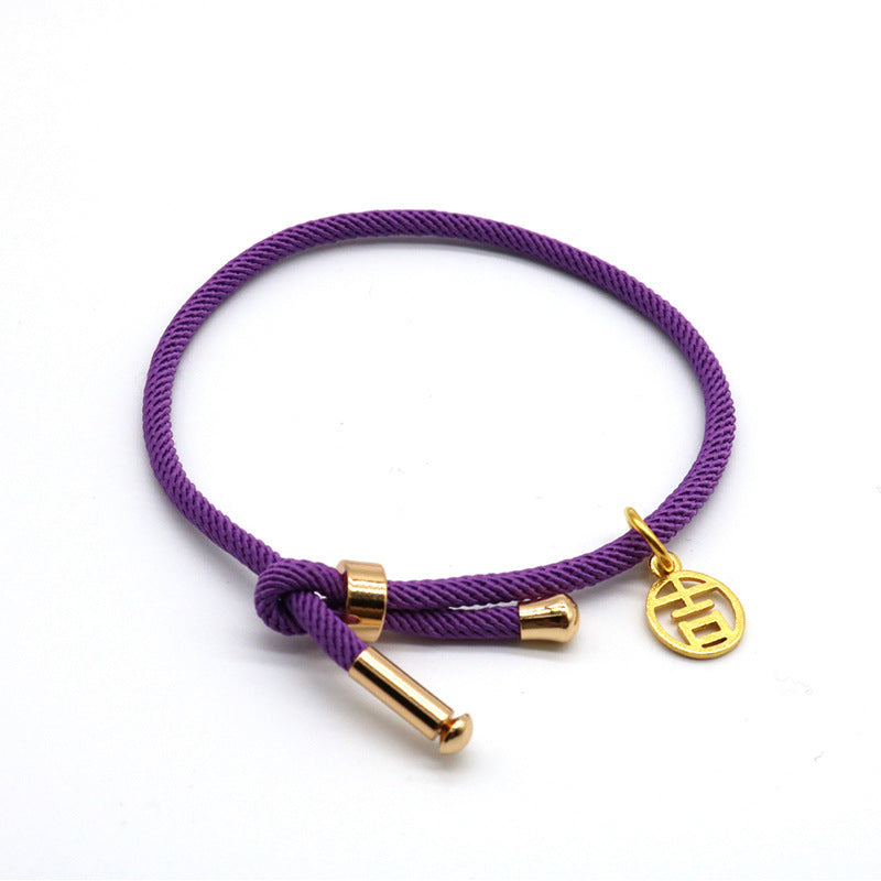 JMT-155402 3D Hard Gold Geometric Pendant on Milan Rope Bracelet - Unisex Design in Durable Cowhide