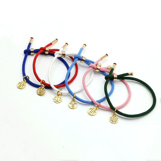 JMT-155402 3D Hard Gold Geometric Pendant on Milan Rope Bracelet - Unisex Design in Durable Cowhide