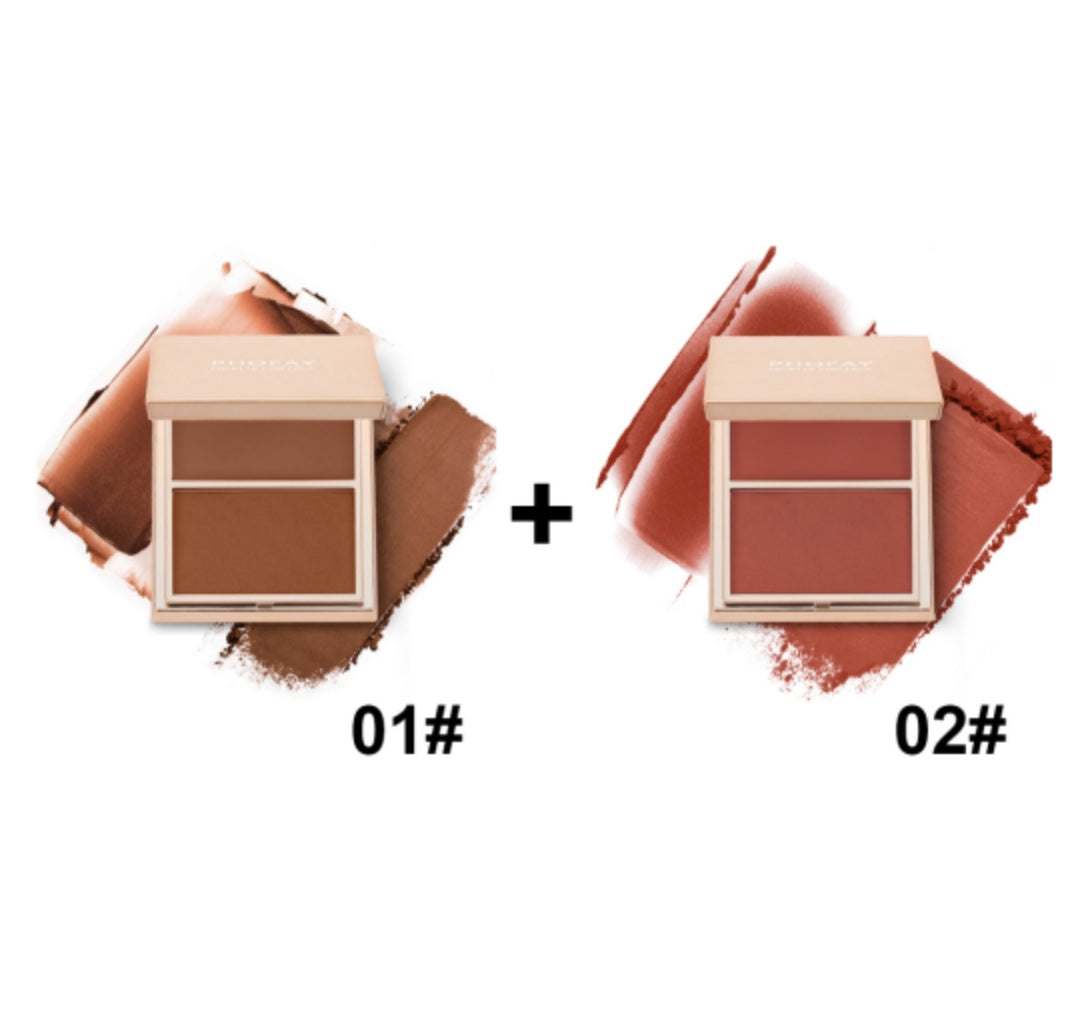 JMT-155466 Double-Take Cream & Powder Blush Duo for Effortless Definition and Warmth - 6.5g