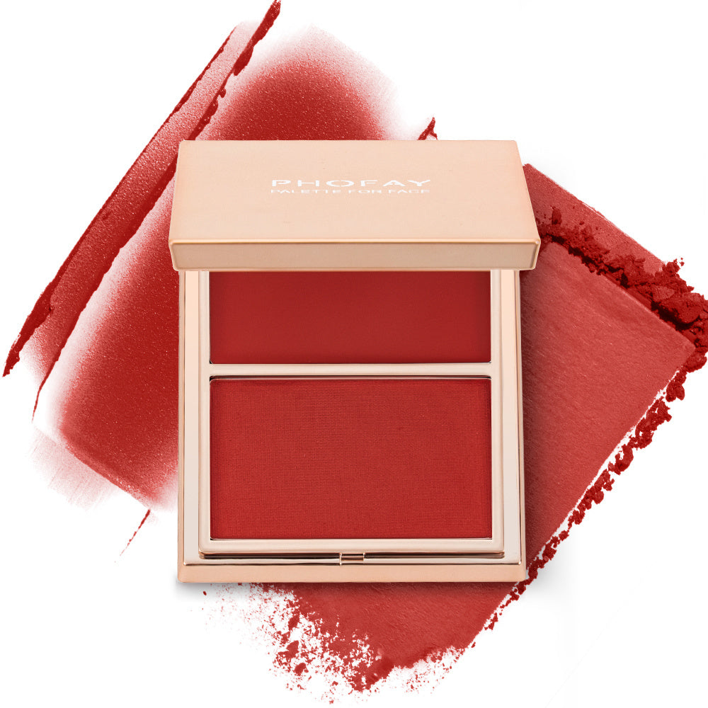 JMT-155466 Double-Take Cream & Powder Blush Duo for Effortless Definition and Warmth - 6.5g