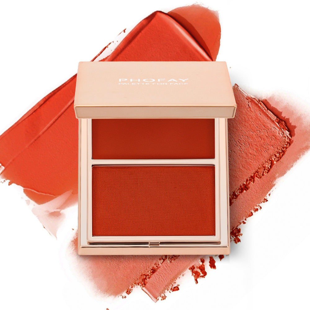 JMT-155466 Double-Take Cream & Powder Blush Duo for Effortless Definition and Warmth - 6.5g