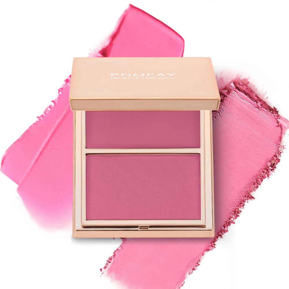 JMT-155466 Double-Take Cream & Powder Blush Duo for Effortless Definition and Warmth - 6.5g