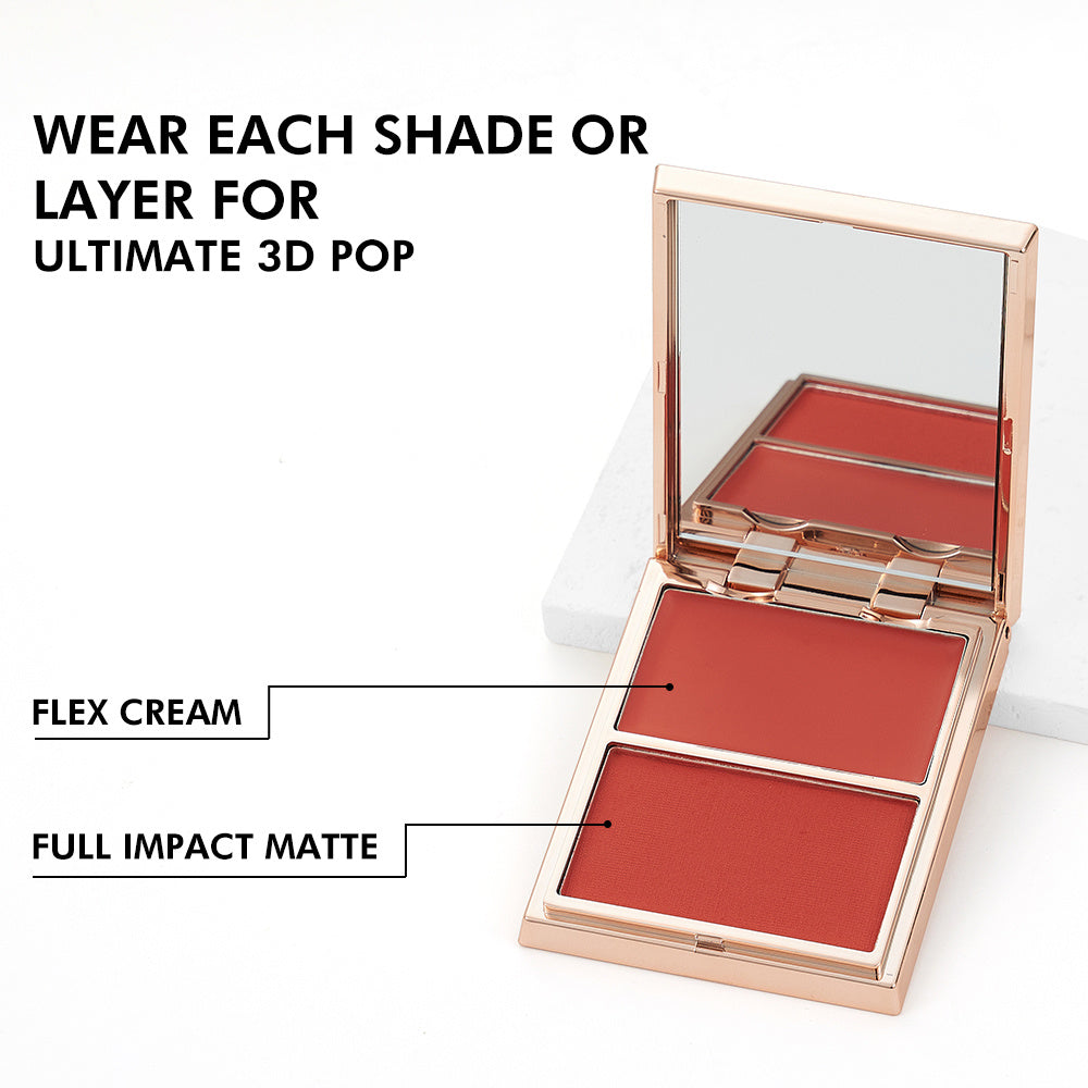 JMT-155466 Double-Take Cream & Powder Blush Duo for Effortless Definition and Warmth - 6.5g