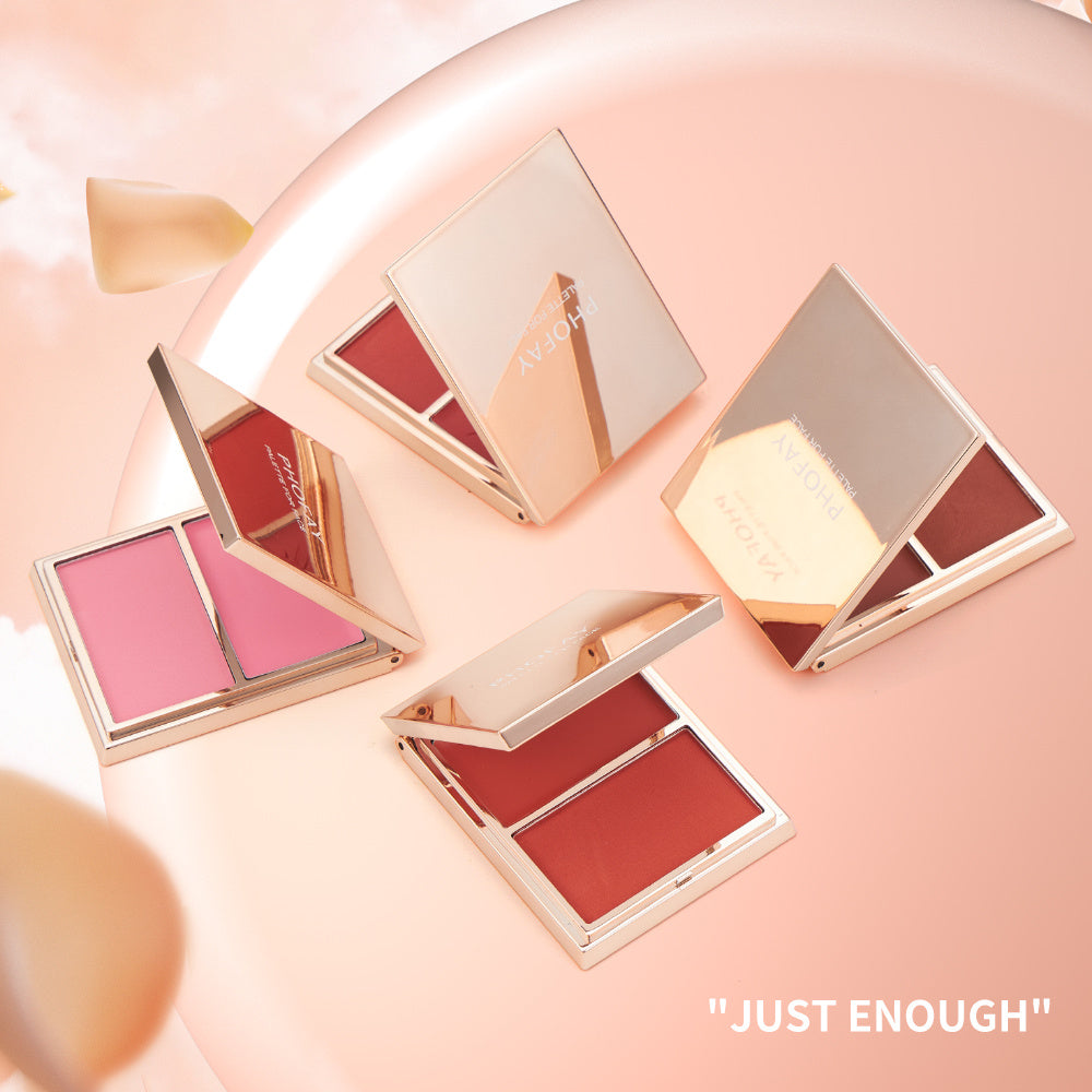 JMT-155466 Double-Take Cream & Powder Blush Duo for Effortless Definition and Warmth - 6.5g