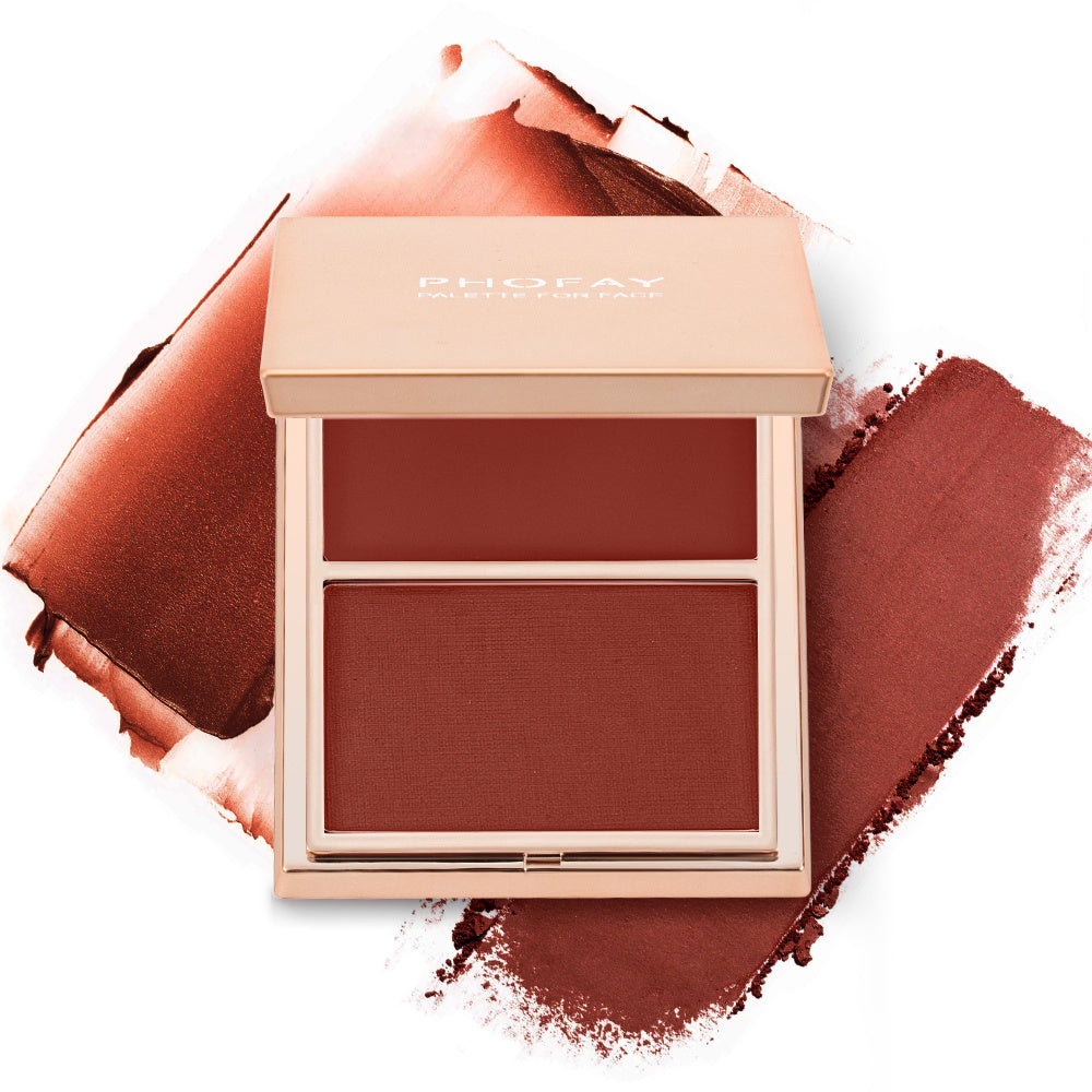 JMT-155466 Double-Take Cream & Powder Blush Duo for Effortless Definition and Warmth - 6.5g