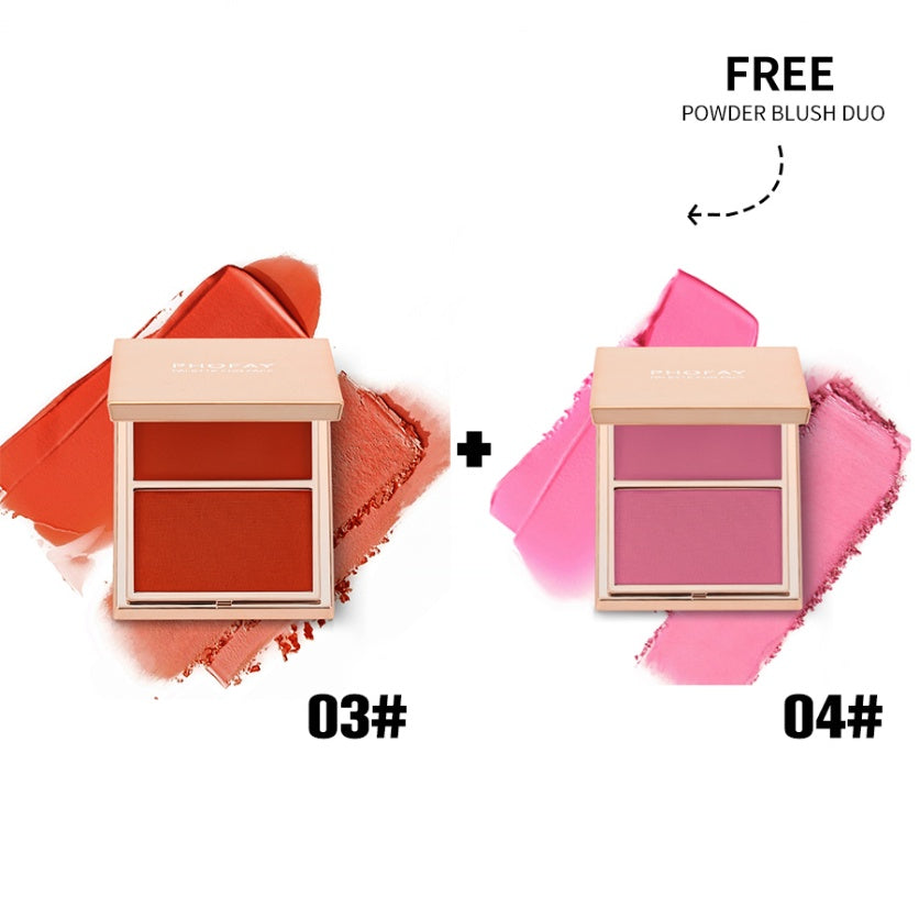 JMT-155466 Double-Take Cream & Powder Blush Duo for Effortless Definition and Warmth - 6.5g