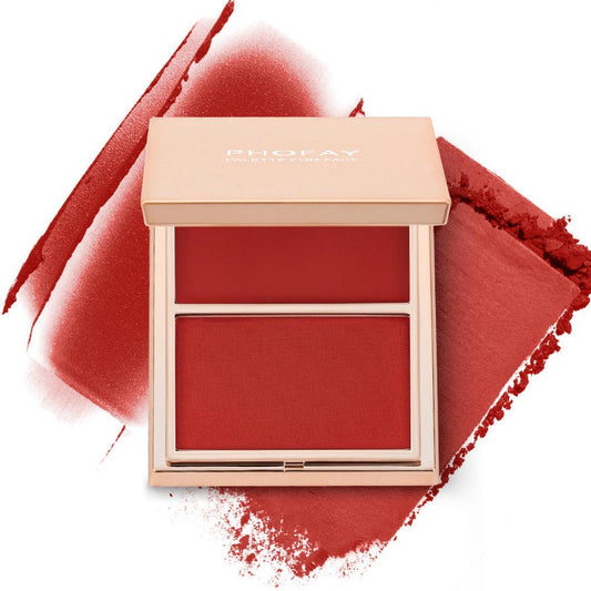JMT-155466 Double-Take Cream & Powder Blush Duo for Effortless Definition and Warmth - 6.5g